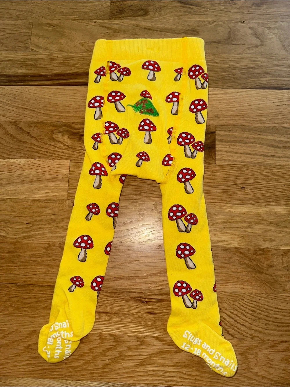 Slugs & Snails Infant Mushroom 🍄 Pattern Tights sz 12-18mos
